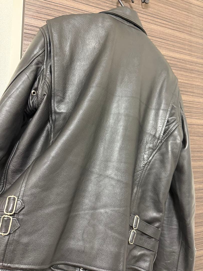 HORN WORKS グレー レザーシングルライダース