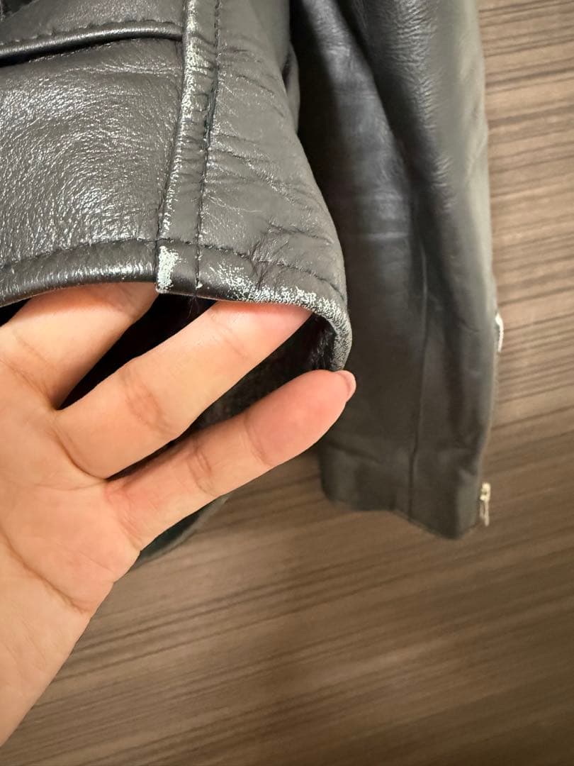 HORN WORKS グレー レザーシングルライダース