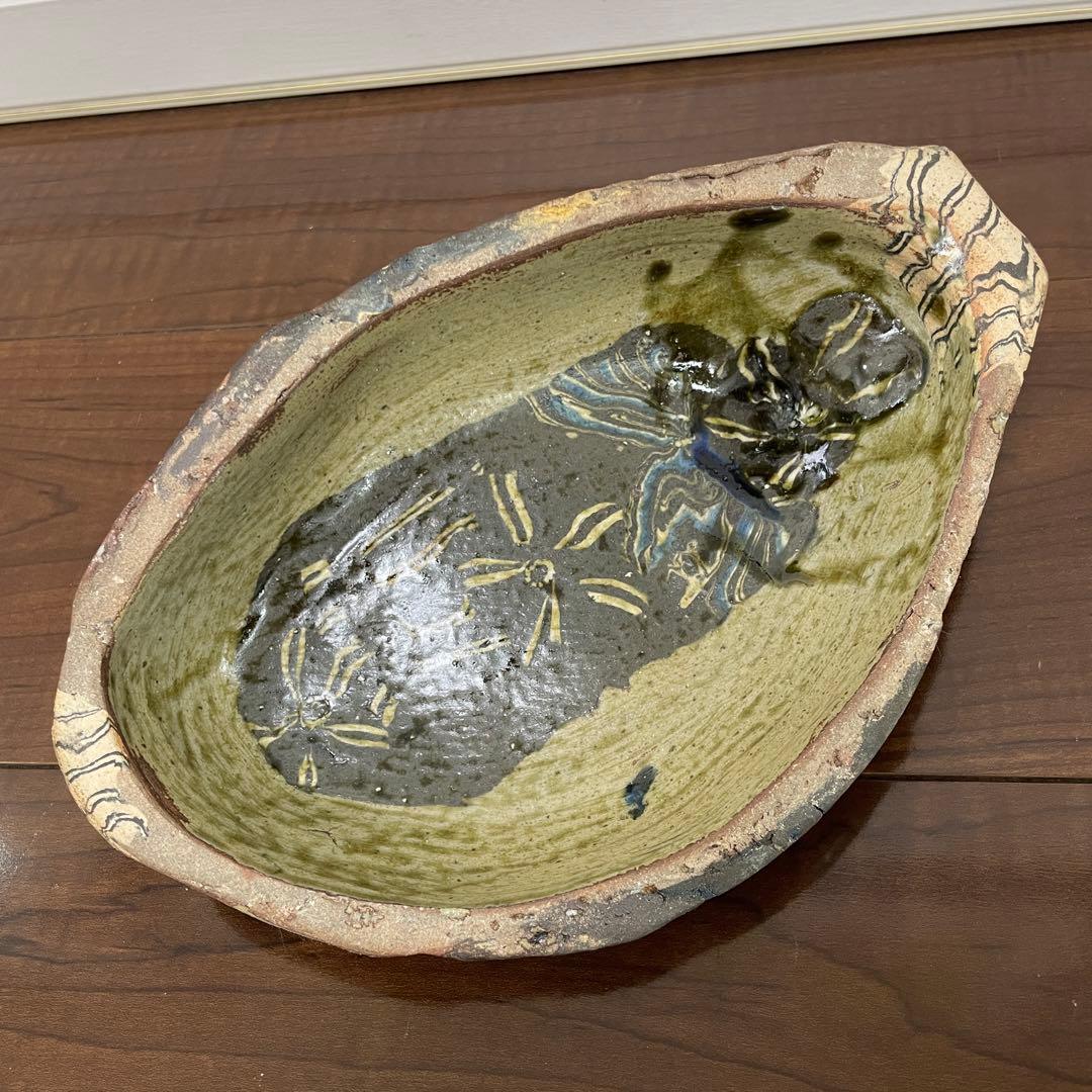 【魚の宮】　山内瑠璃子　練り込み　大島窯　置物