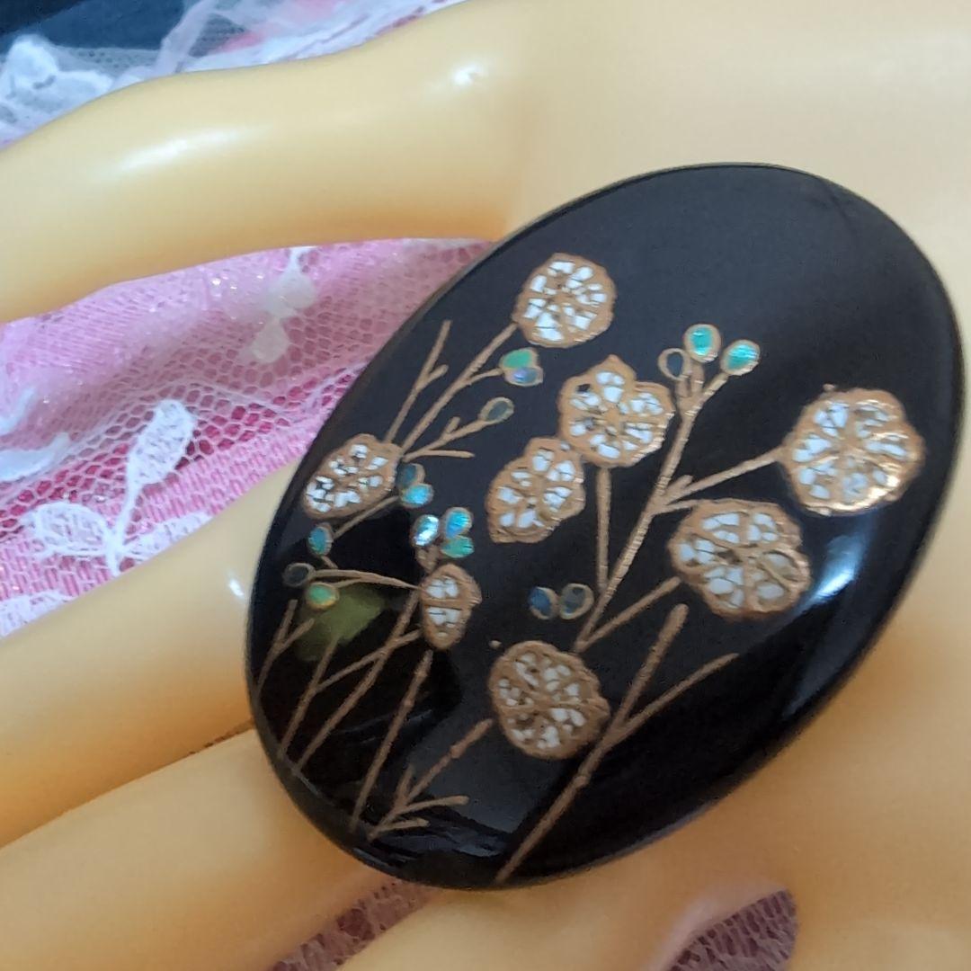 本鼈甲蒔絵ブローチ兼用ペンダント