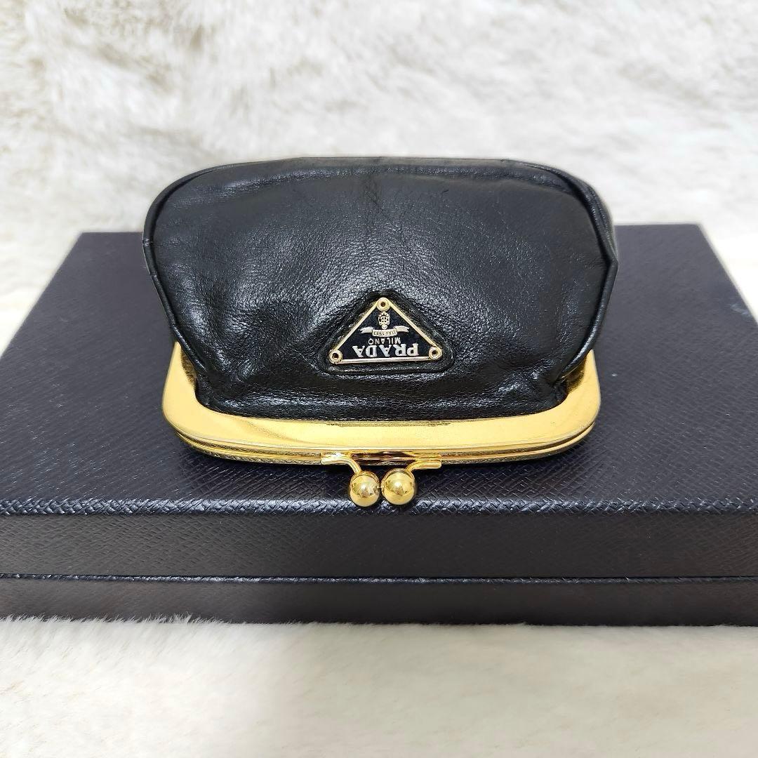 ✨希少✨プラダ　ケース　がま口　小銭入れ　三角ロゴ　ミニポーチ