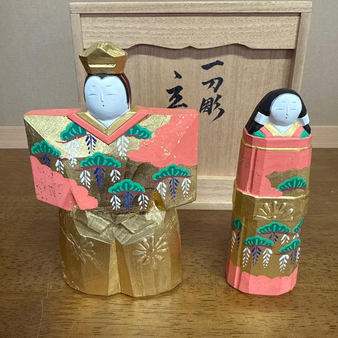 雛人形　一刀彫　瀬谷桃源
