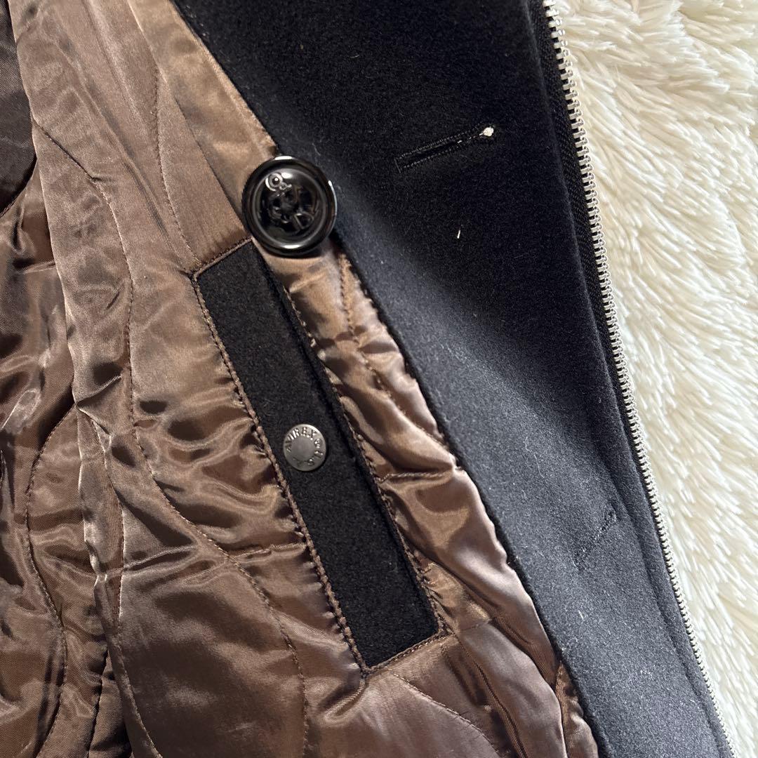 AVIREX U.S. NAVY Pコート　ライダース　ウール　レザー　ブラック