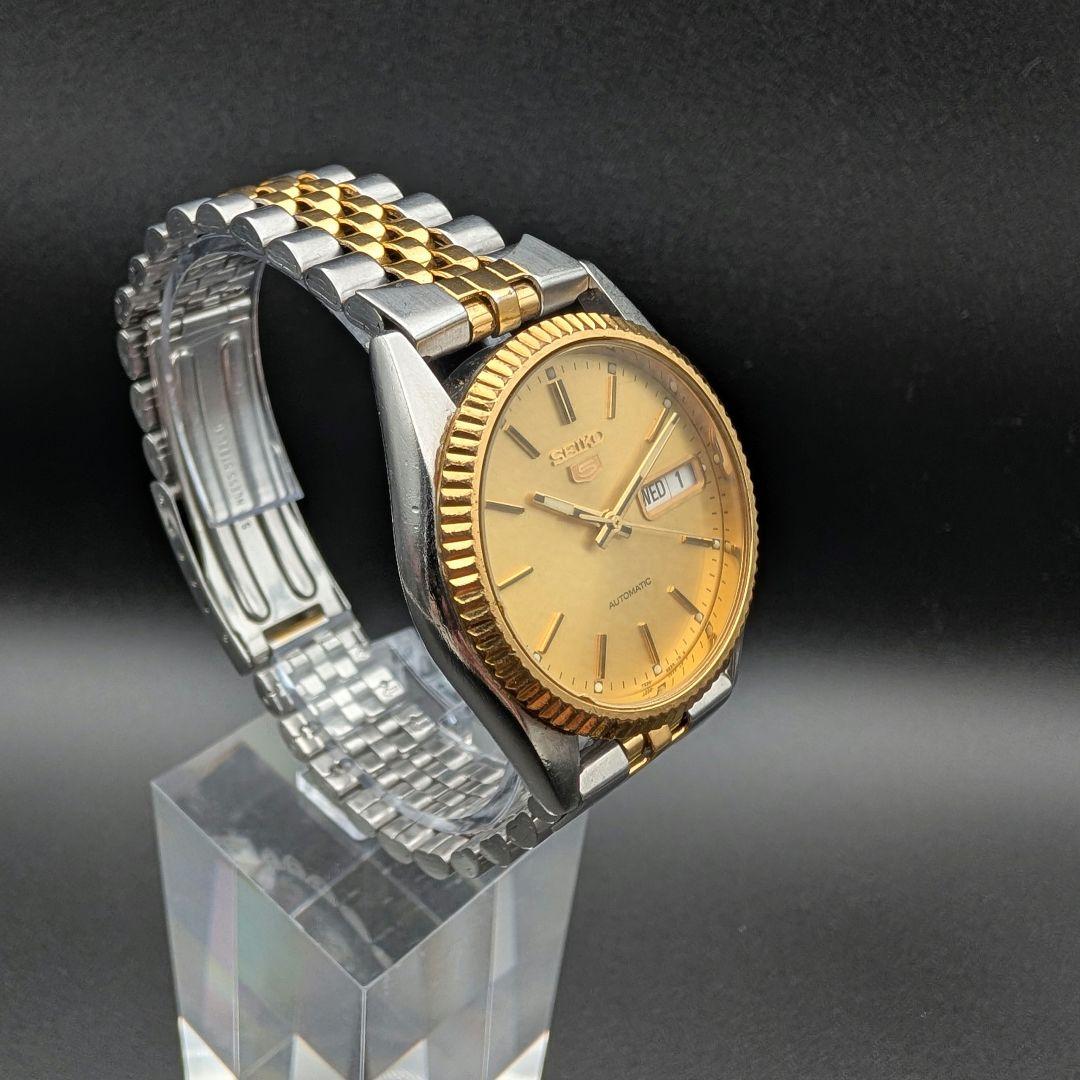【稼動品】セイコー5 デイデイト 自動巻き 7S26-0500 裏スケ コンビ