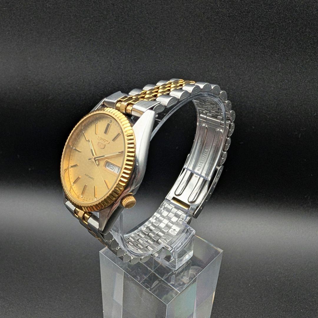 【稼動品】セイコー5 デイデイト 自動巻き 7S26-0500 裏スケ コンビ