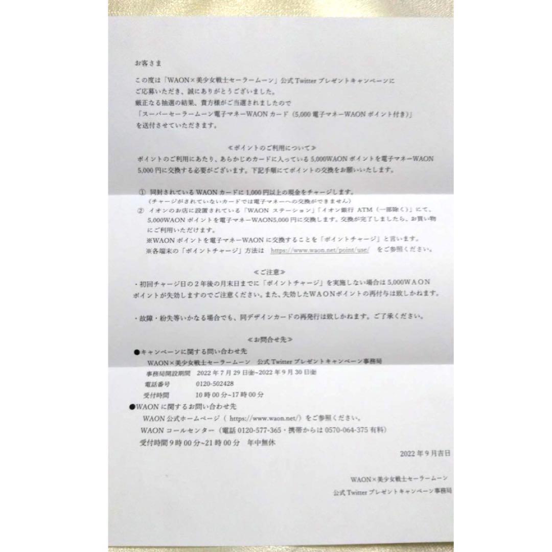 【超プレミア品✨️】美少女戦士セーラームーンコラボ記念WAONカード【非売品✨️】