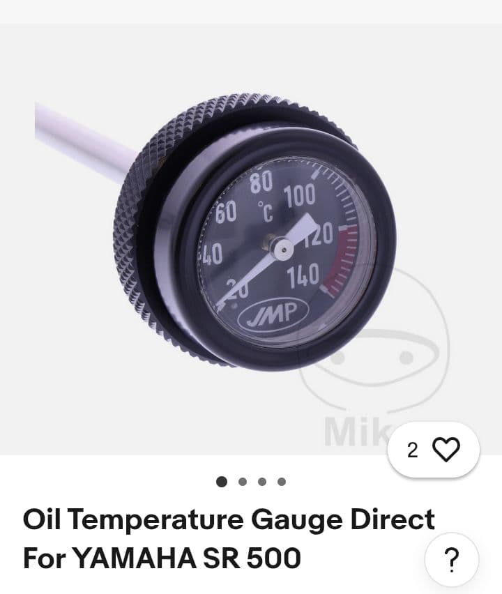 新品未使用 JMP製 ブラック YAMAHA SR 400/500オイル 油温計