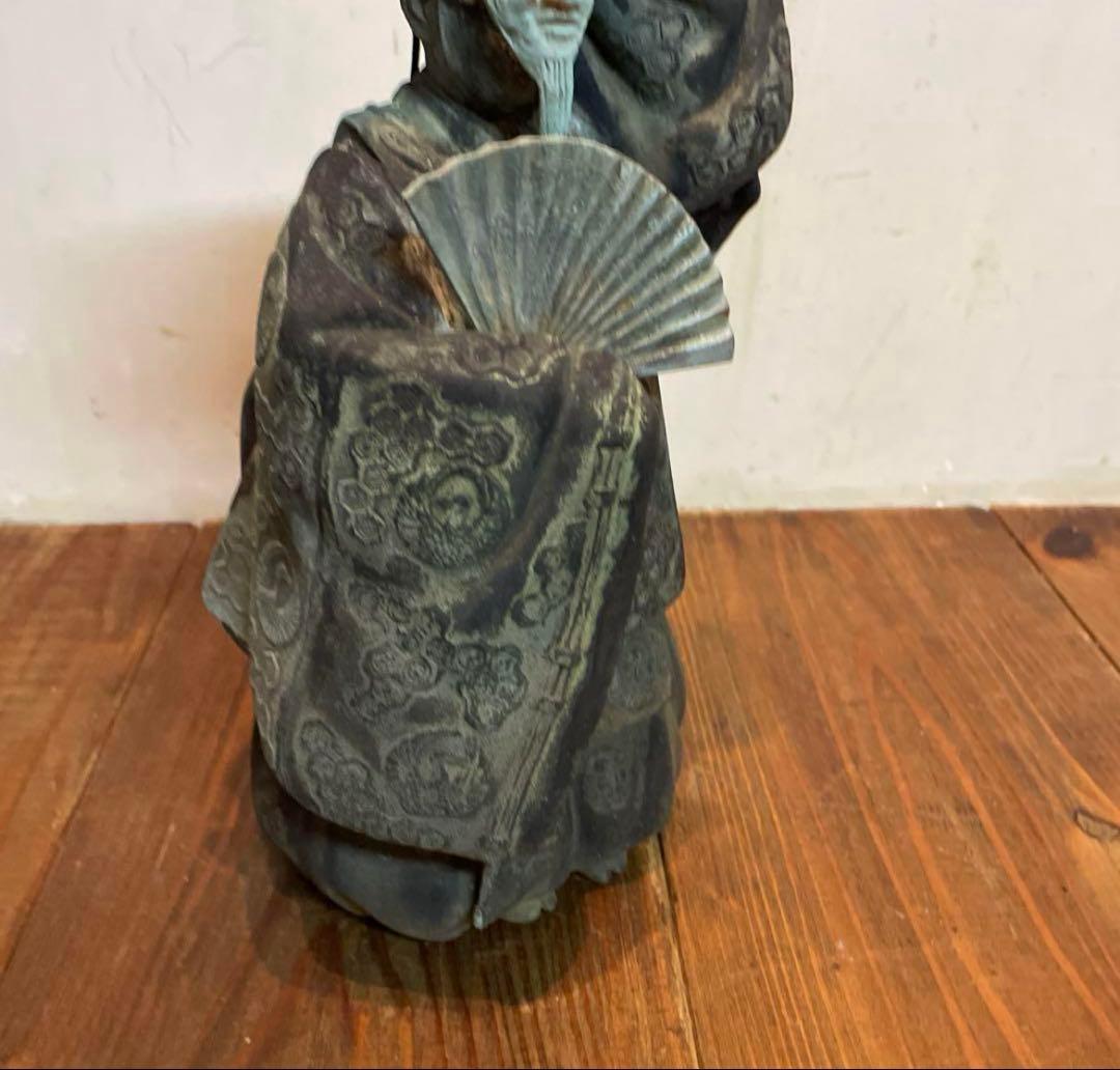 金属製　能楽　翁　置物　オブジェ　年代物　青銅　当時物