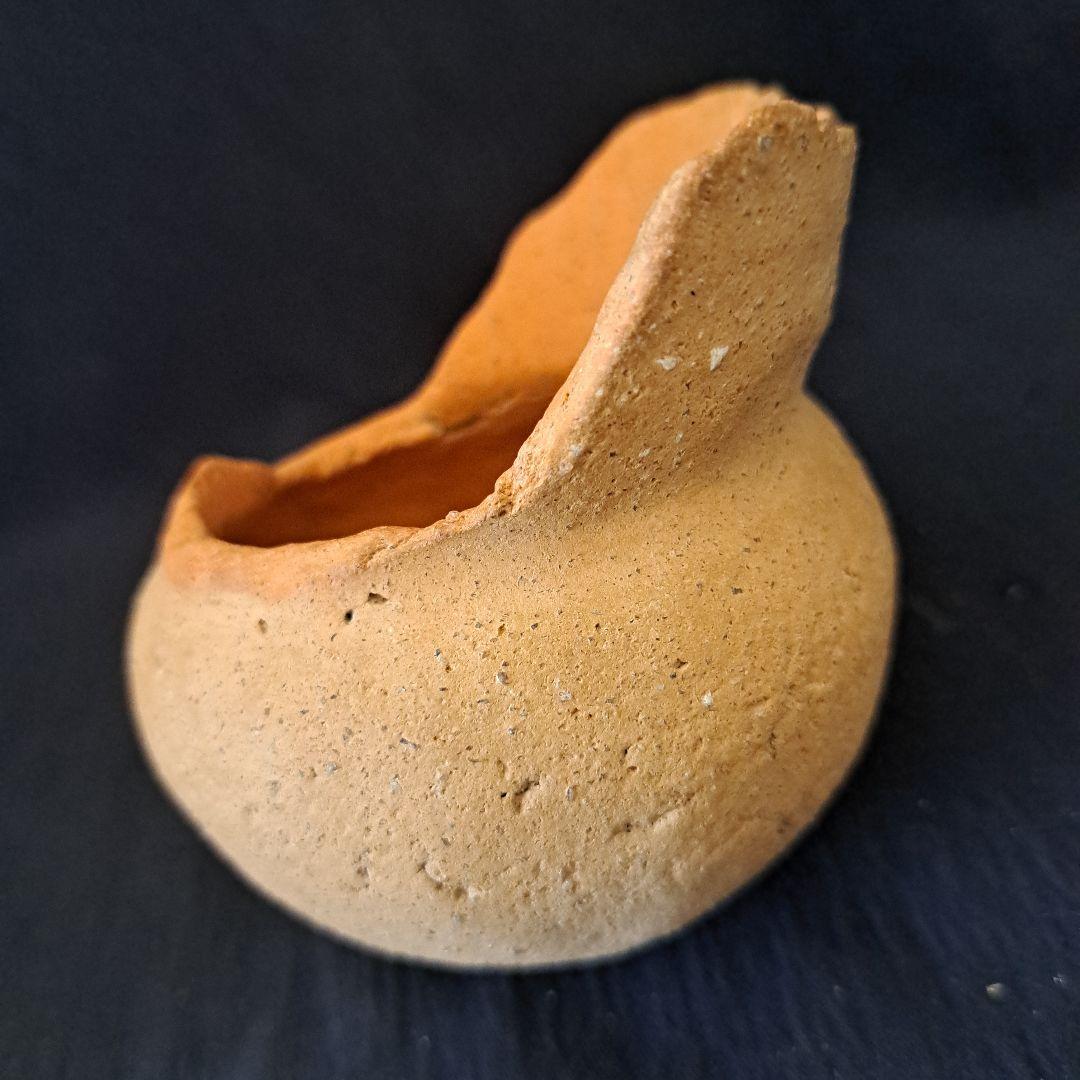 「弥生土器に花を活ける①」 弥生種壺-祭器(直径8.5cm) 2客セット 骨董ア