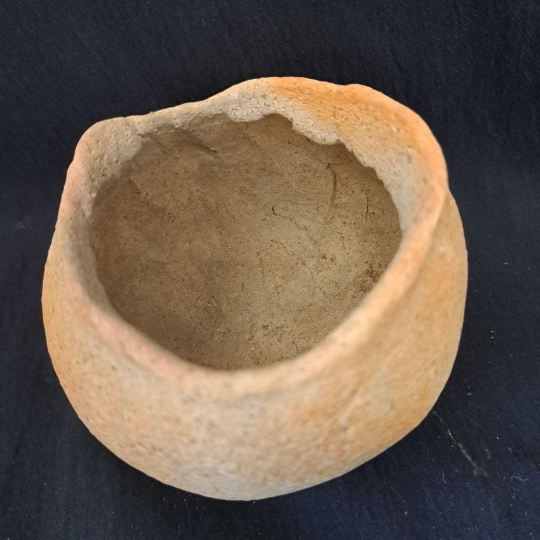 「弥生土器に花を活ける①」 弥生種壺-祭器(直径8.5cm) 2客セット 骨董ア