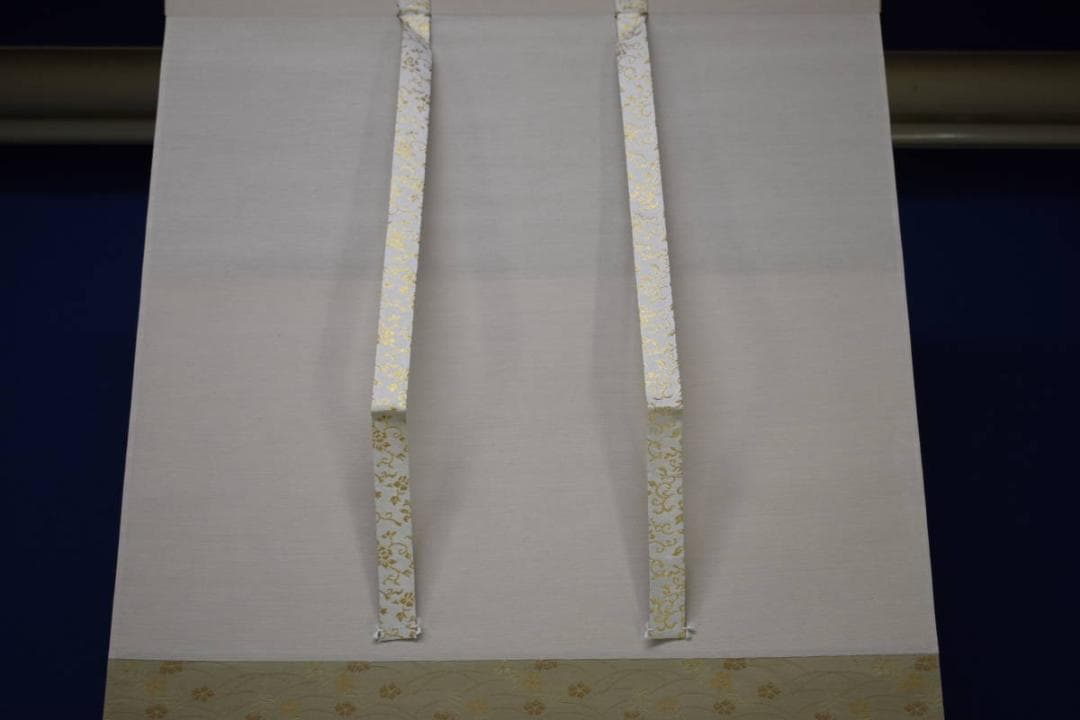 模写/雪舟等楊/叭々鳥図/小禽/花鳥/漆箱付/布袋屋掛軸HI-487