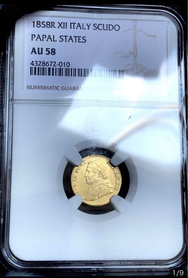 金貨 世界3枚 イタリア 1858年 ゴールド  鑑定品 アンティーク