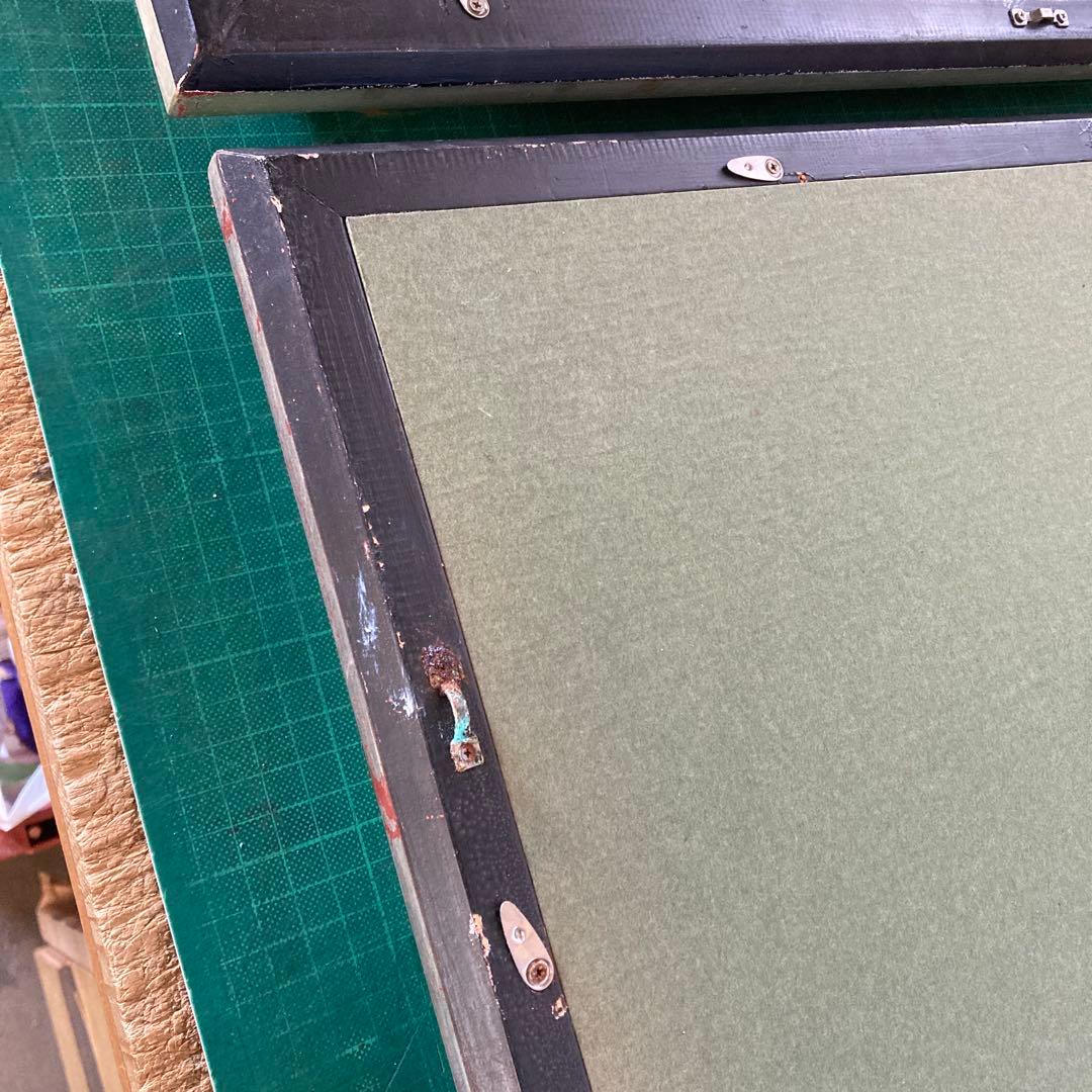 F4号 油彩額縁 赤銀色 シルバーフレーム 木彫 アートフレーム 同種2点セット