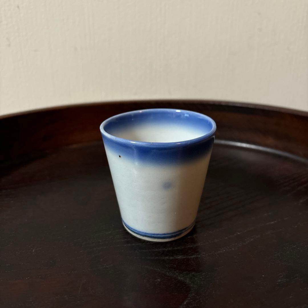 モダン輪線猪口　1点③ぐい呑み　筒盃　蕎麦猪口　伊万里　瀬戸　染付　検李朝　酒器