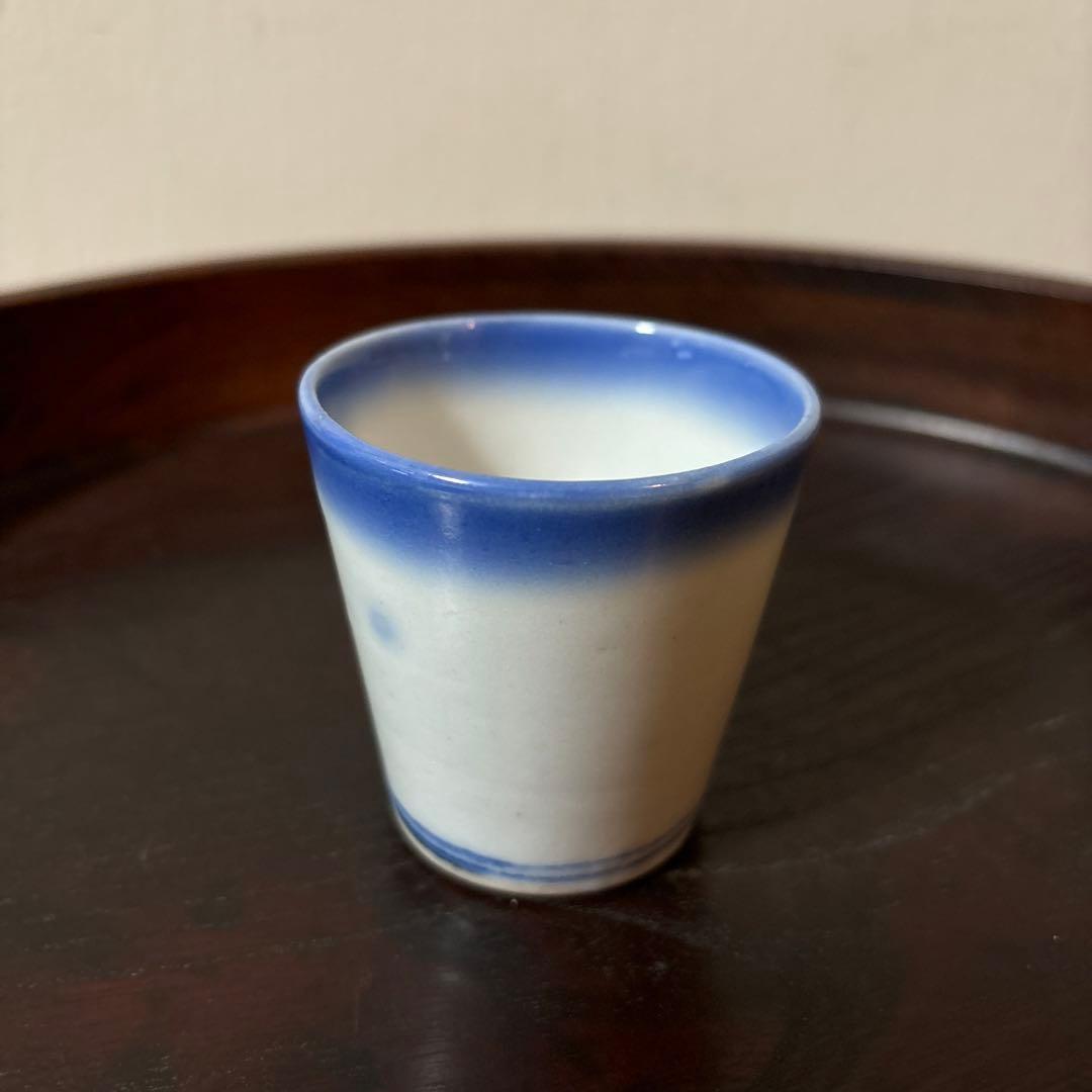 モダン輪線猪口　1点③ぐい呑み　筒盃　蕎麦猪口　伊万里　瀬戸　染付　検李朝　酒器