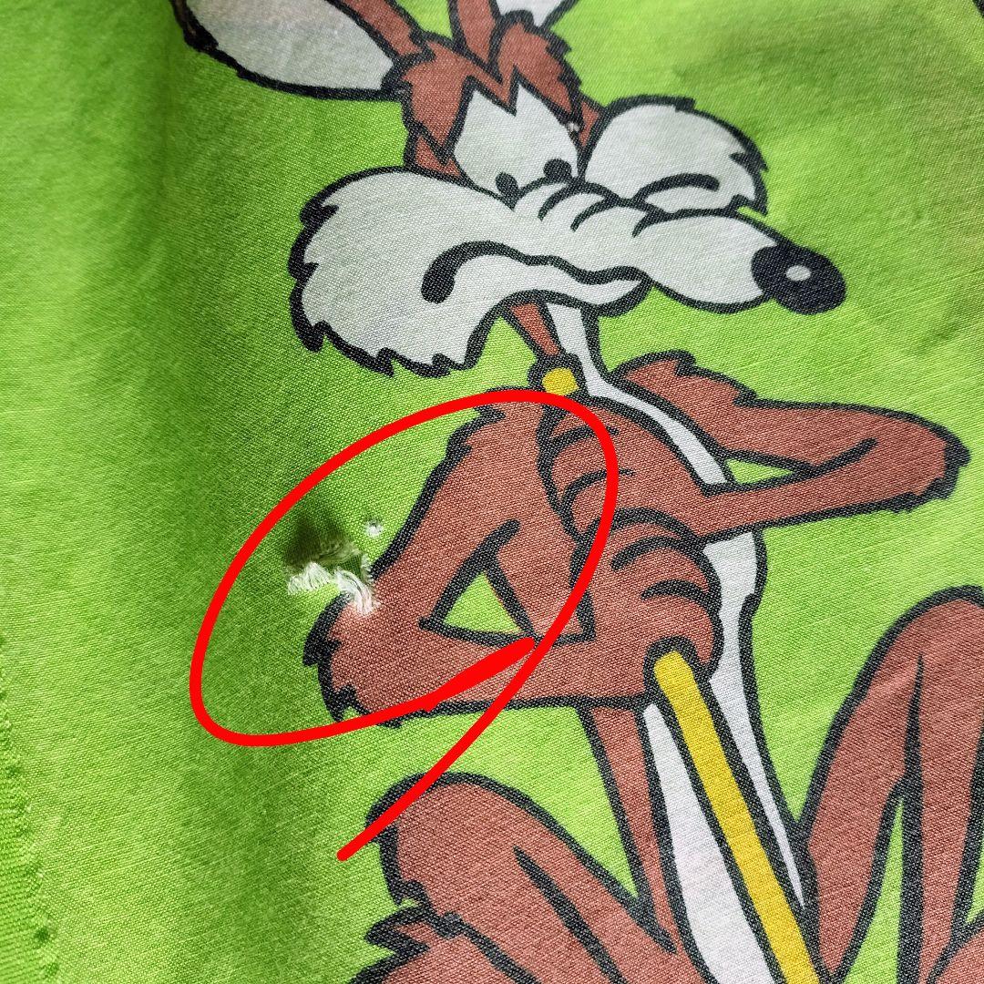 70s ビンテージ ロードランナー コヨーテ フラットシーツ ワーナー グリーン