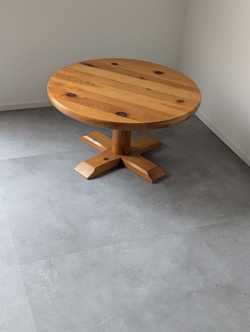 USED/無垢 パイン ラウンドローテーブル フレンチミッドセンチュリー 北欧