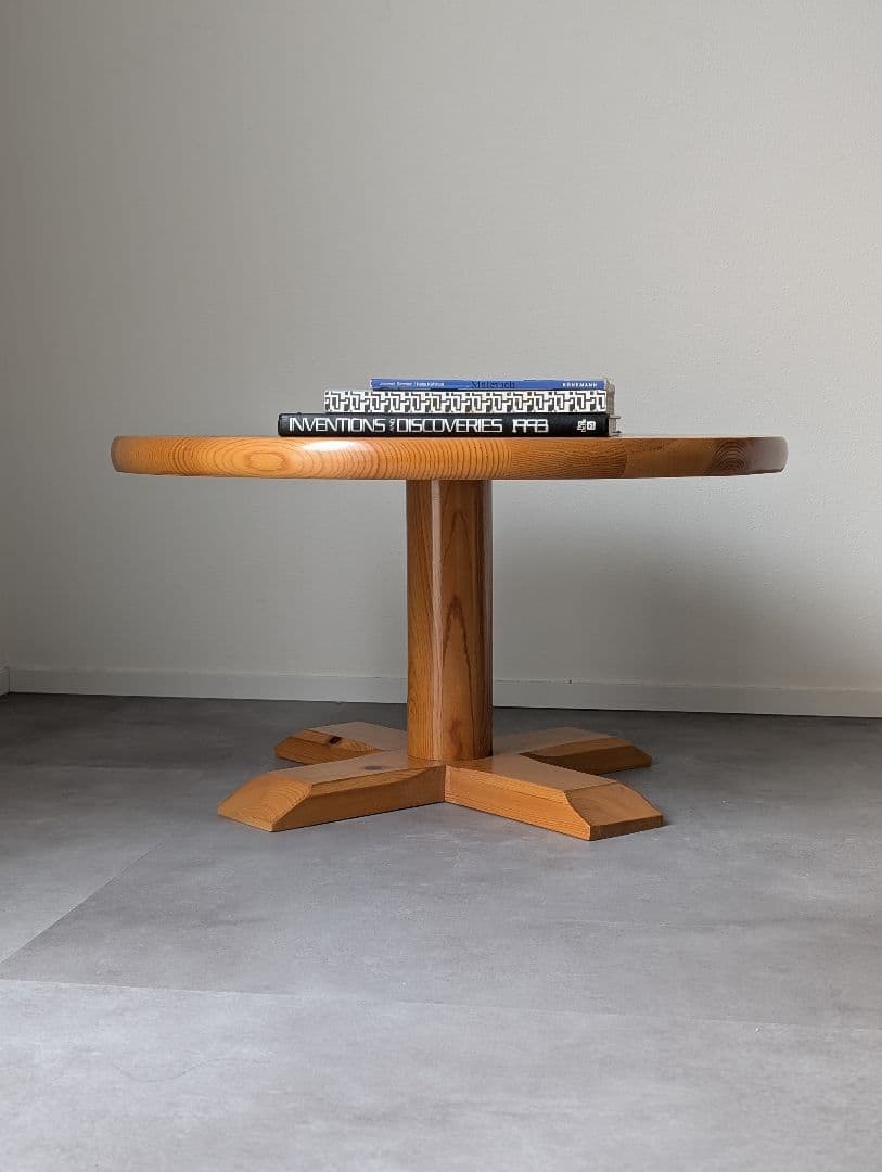 USED/無垢 パイン ラウンドローテーブル フレンチミッドセンチュリー 北欧