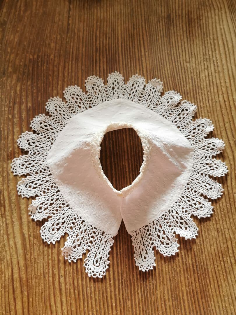 アンティークフランス ピケドプロヴァンス♢ ルピュイ クロシェ編レース装飾付け襟