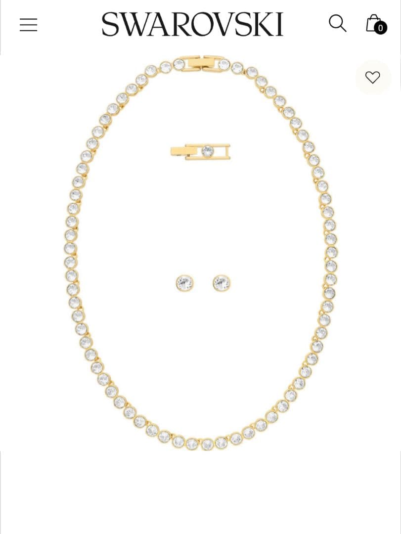 新品SWAROVSKI Tennis ネックレス ピアス セット スワロフスキー