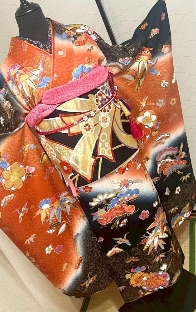 正絹振袖フルセット　成人式6点セット　古典柄