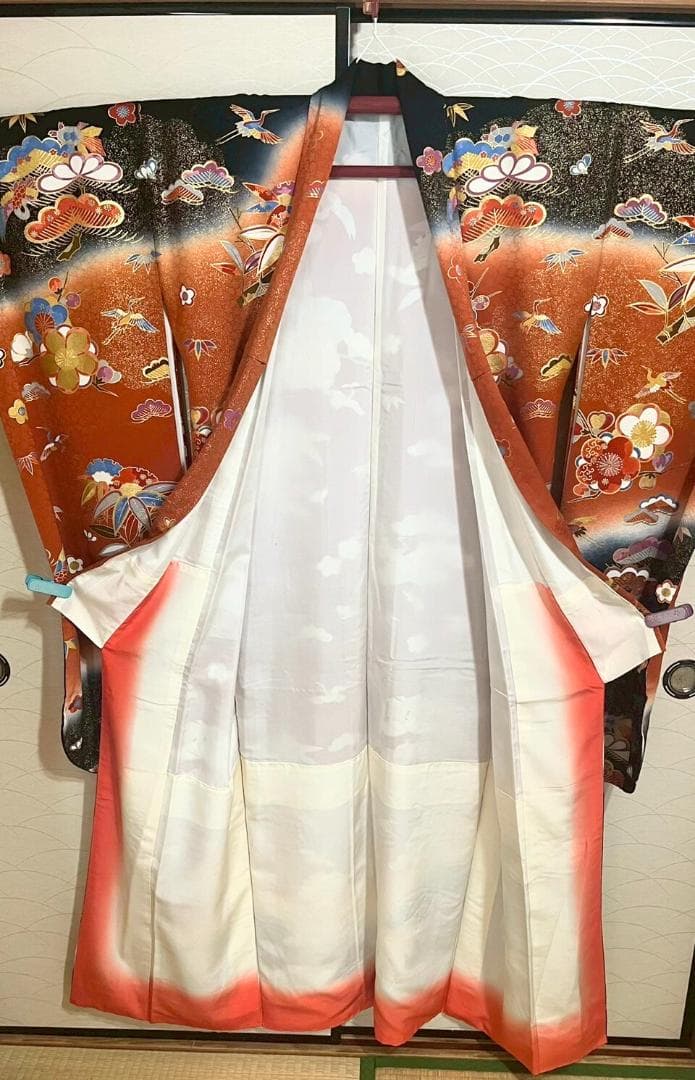 正絹振袖フルセット　成人式6点セット　古典柄