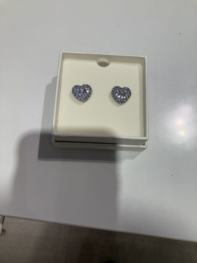 スワロフスキーswarovski Idyllia スタッドピアス ハート ブルー