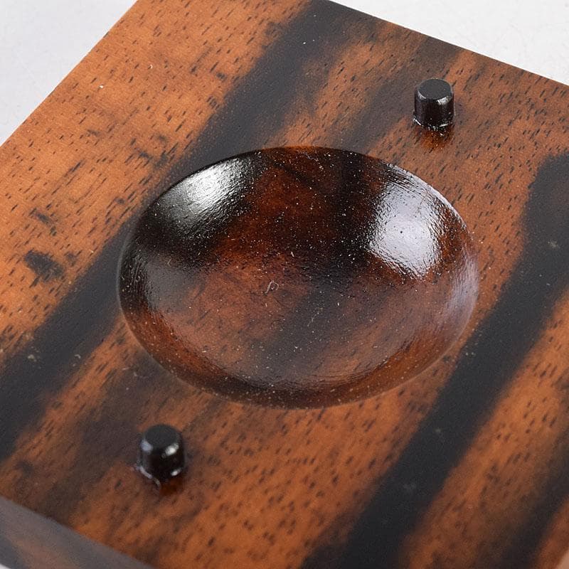 茶道具　荒井喜峰作　黒柿　楓に鳥蒔絵　色紙香合　共箱　V　8366