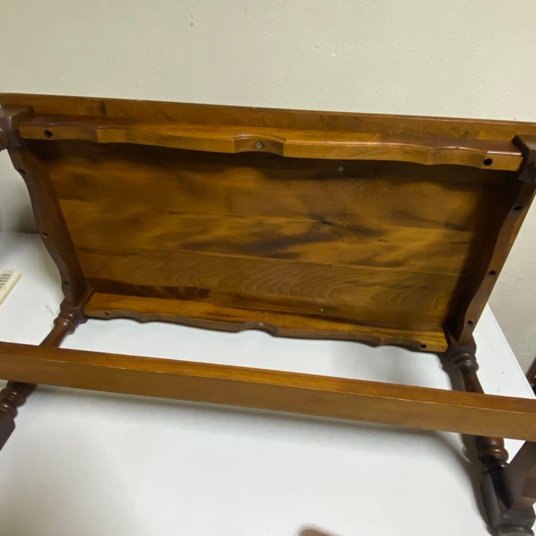 保管品 オールドカリモク サイドテーブル 電話台 コロニアル カタカナロゴ 花台