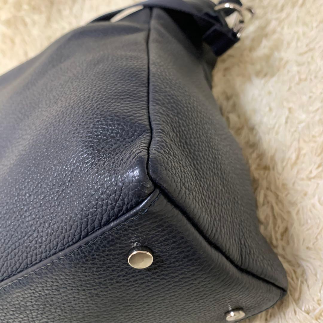 Pyloot×バーニーズNY 本革2WAYビジネスバッグ ネイビー