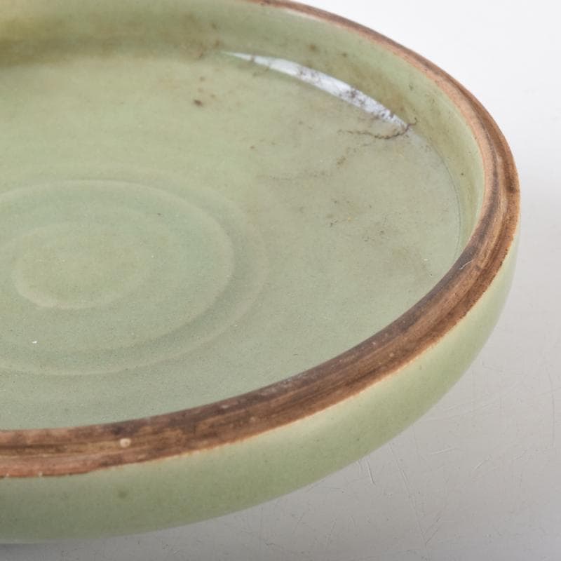 中国　龍泉窯青磁　刻花文　香合　盒子　N　7070E