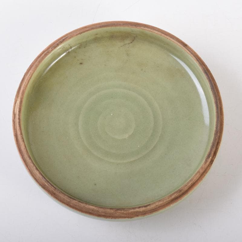 中国　龍泉窯青磁　刻花文　香合　盒子　N　7070E