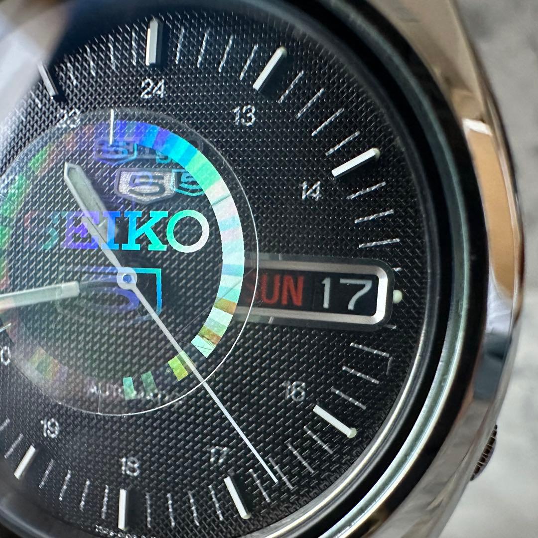 超美品 SEIKO 5 セイコーファイブ ブラック 7S26-3040