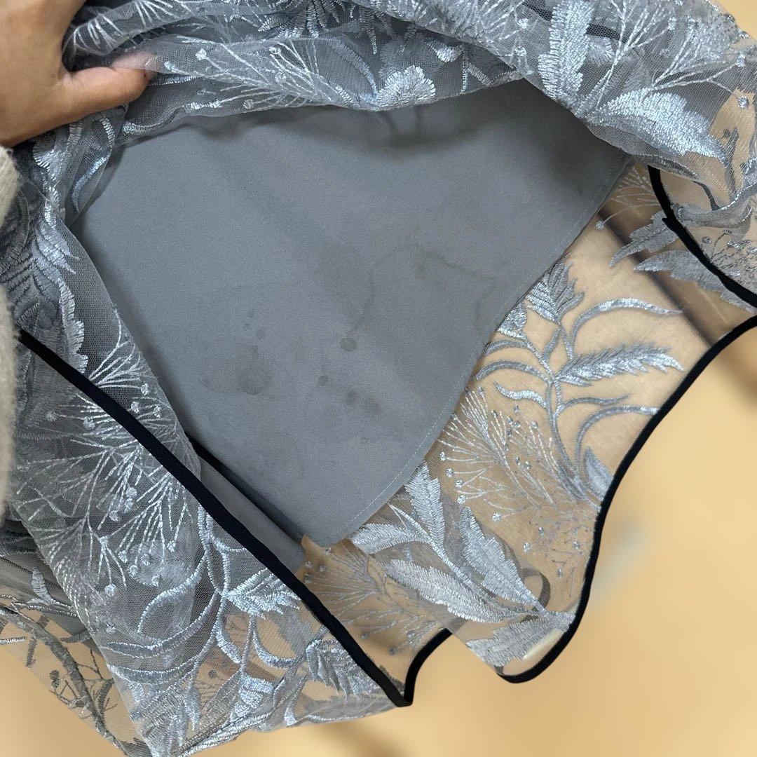 leja 花柄チュールパフスリーブワンピースドレス