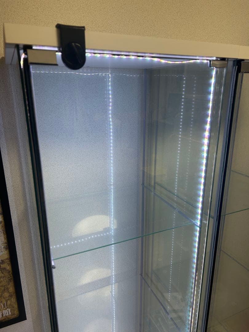 【moon】IKEA DETOLF ガラスケース ホワイト ライト付き