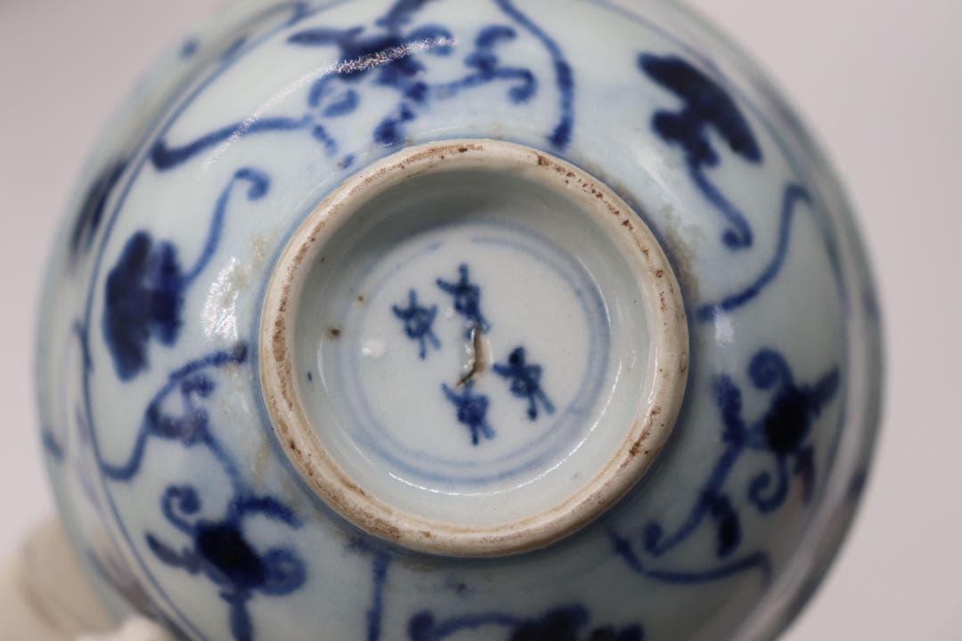 中国　清時代中期　染付湯呑み7点　中国茶器　木箱入　送料込み0515