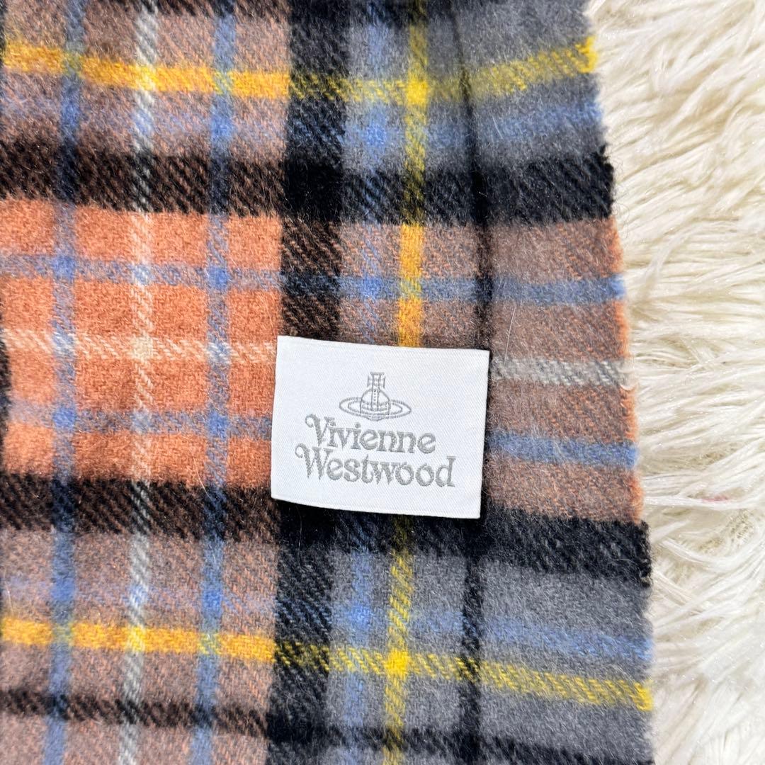 美品✨ヴィヴィアンウエストウッド マフラー オーブ刺繍 ロゴ カシミヤ 大判