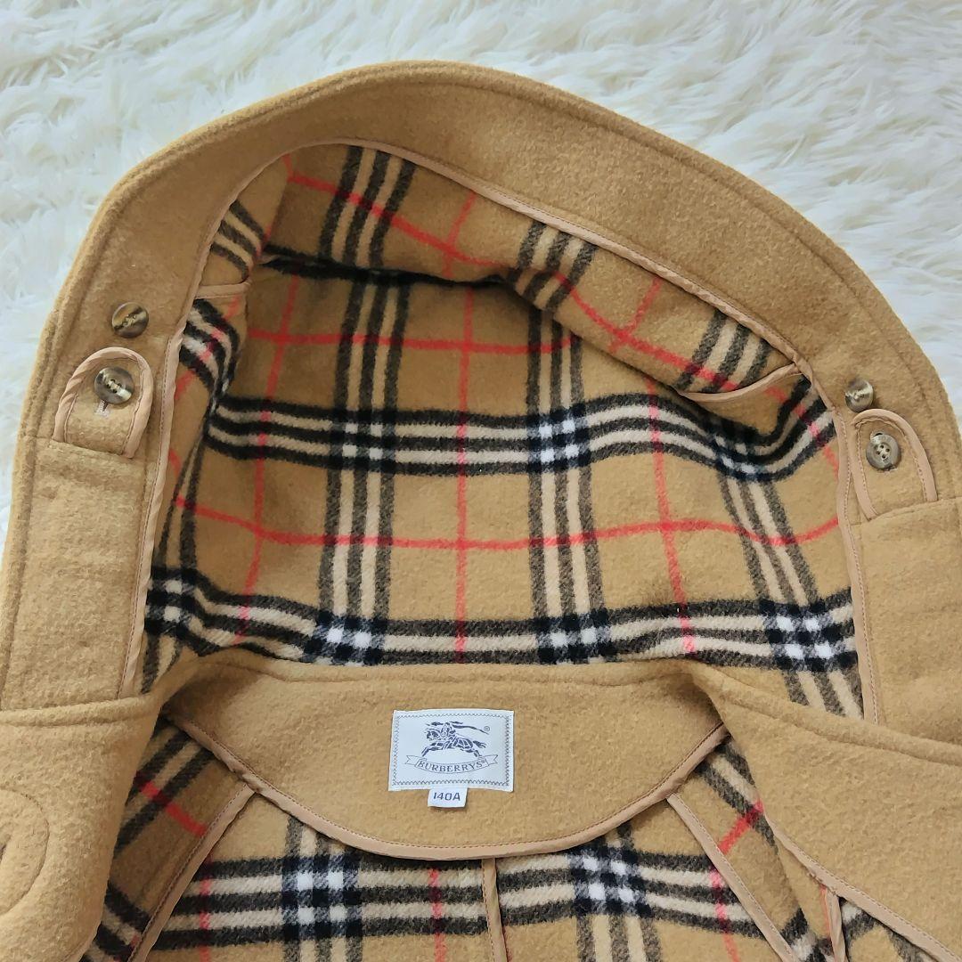 バーバリーズ　ダッフルコート　キャメル　ノバチェック　140