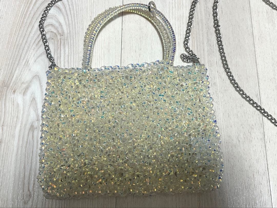 アンテプリマ　ワイヤーバッグ　オーロラホワイト　エコバッグ付き