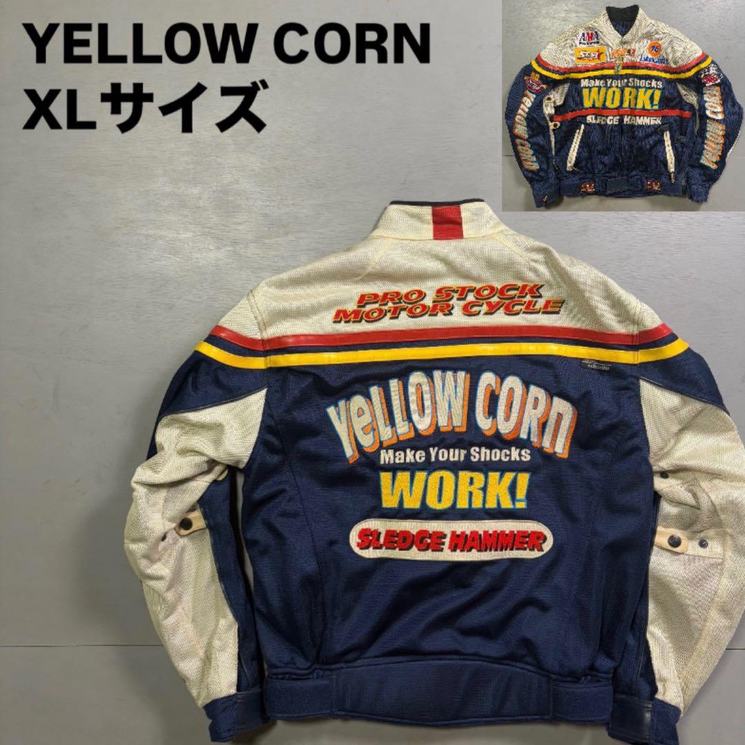 YELLOW CORN ライダースジャケット　メッシュ　スレッジハマー　XL