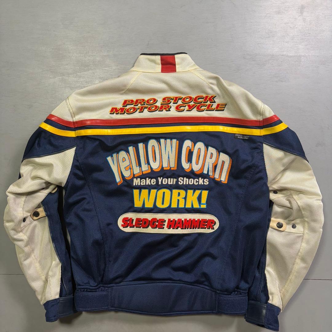 YELLOW CORN ライダースジャケット　メッシュ　スレッジハマー　XL
