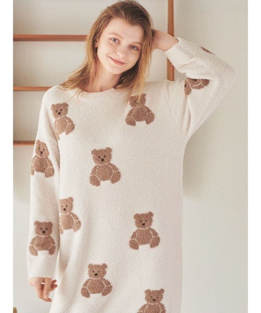 新品　ジェラートピケ　ベアジャガードドレス　ワンピース　ホリデー　ジェラピケ