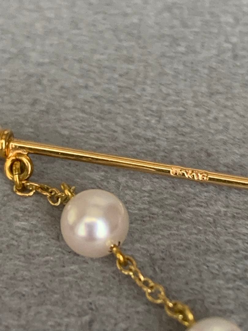 専用です。☆MIKIMOTO☆揺れるパールロングブローチMIKIMOTO.K18