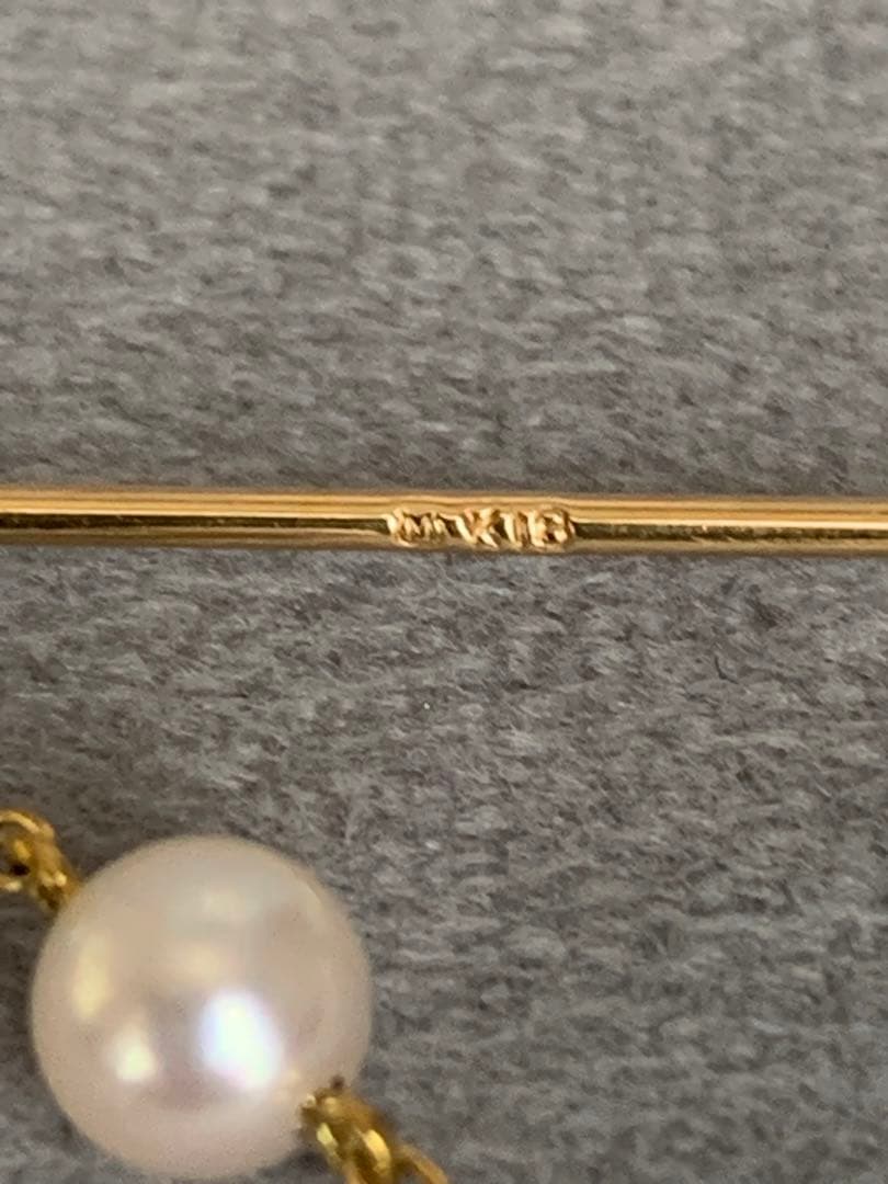 専用です。☆MIKIMOTO☆揺れるパールロングブローチMIKIMOTO.K18