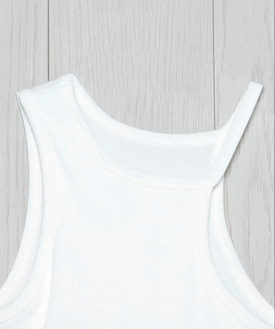 【新品】＜H BEAUTY&YOUTH＞コットンリブ アシンメトリータンクトップ