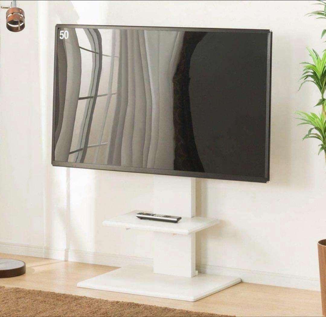 【美品】ニトリ｜32〜64インチ対応｜テレビスタンド ロータイプ｜ホワイト木目