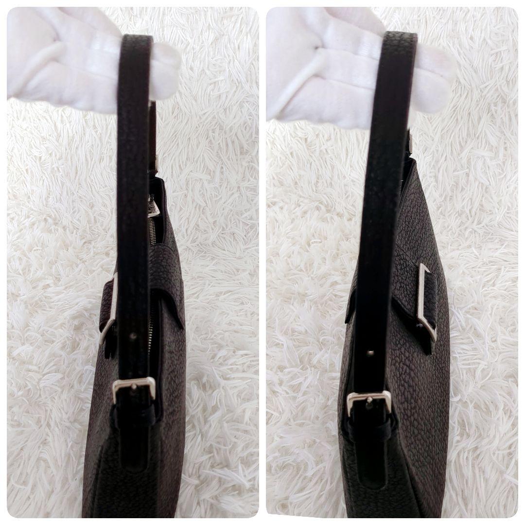 極美品✨️JRA認定　シャークレザー　本革ハンドバッグ 2wayショルダー　黒