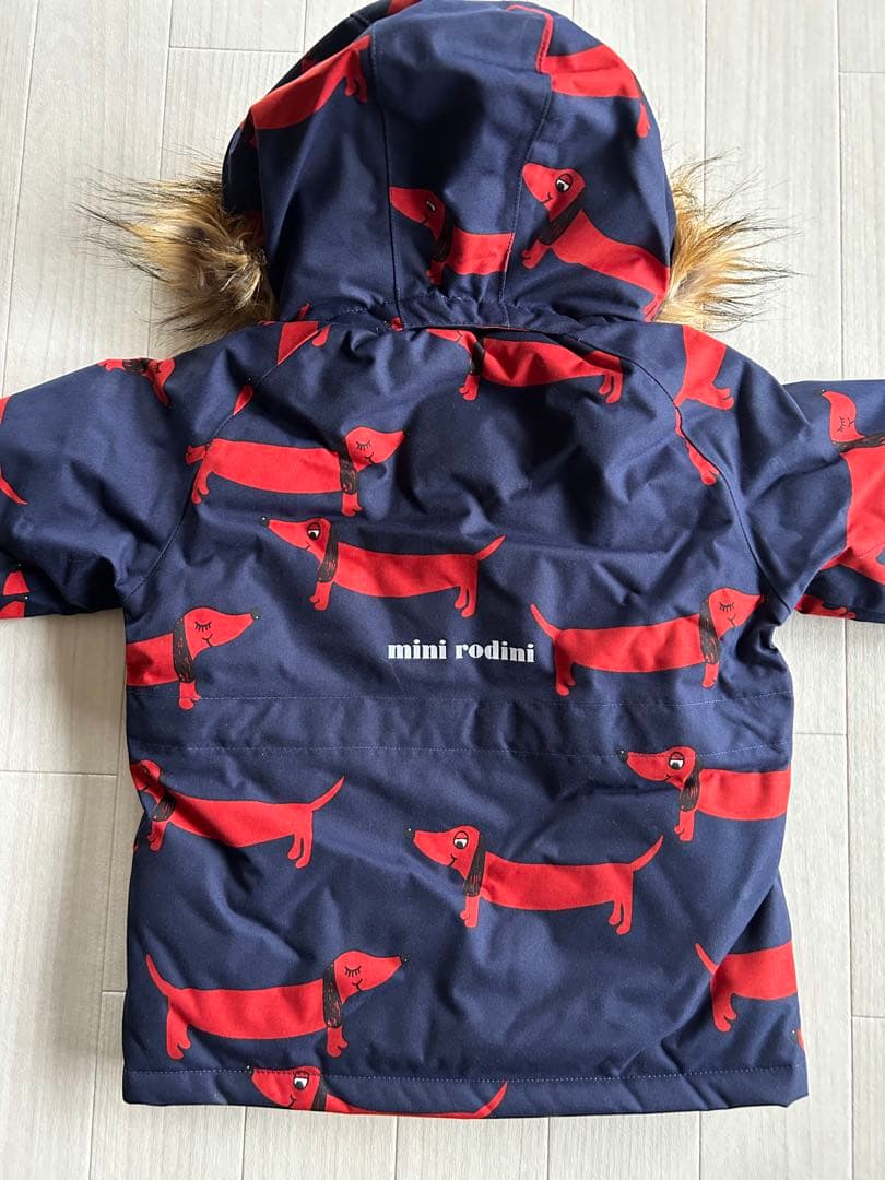 ミニロディーニ|ダックス犬柄ジャケット|size92-98