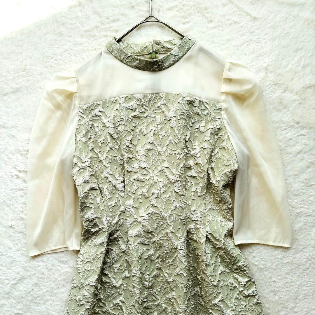 【新品未使用】Rire Fete ふくれジャガードバックリボンドレス ワンピース