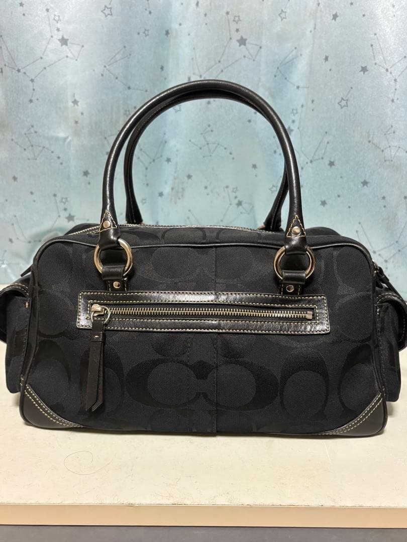COACH コーチ シグネチャー ミニボストン ハンドバッグ　美品
